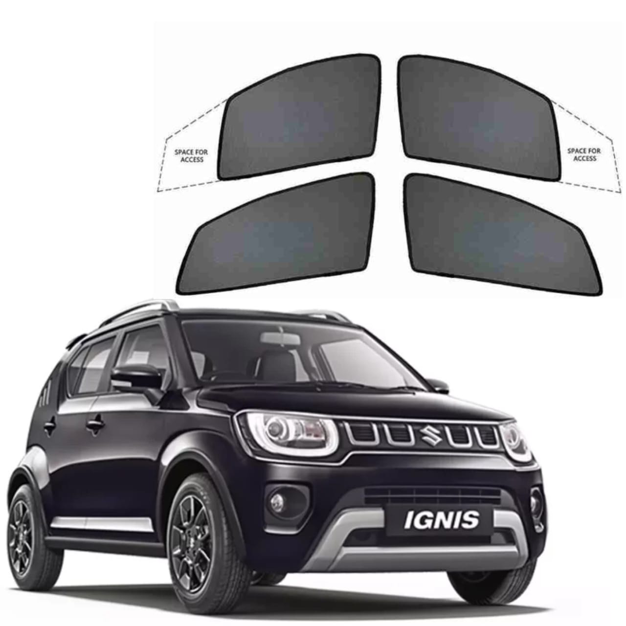 Premium  Fix type SunShade Curtain For Ignis   - Black