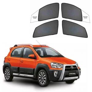 Premium  Fix type SunShade Curtain For Etios Cross - Black