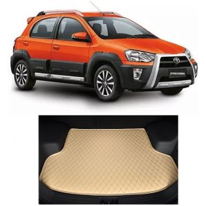 7D Car Trunk/Boot/Dicky PU Leatherette Mat for Etios Cross  - Beige