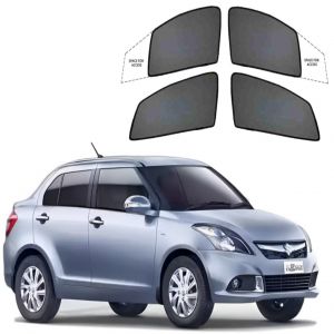 Premium Fix type Sun Shade Curtain For Old Dzire - Black