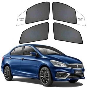 Premium Fix type SunShade Curtain For Ciaz  - Black