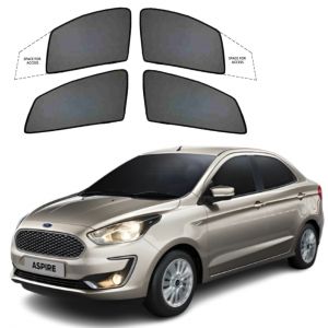 Premium  Fix type Sun Shade Curtain For FIGO ASPIRE - Black