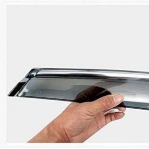 Car rain Window Door Visor Wind deflectors and sunshield Protectors with Chrome/Silver Linning Compatible for New Swift (2024 Onwards)