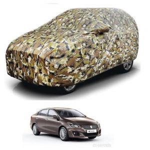 Body Cover for Ciaz Water Resistant Polyester Fabric with Mirror Pocket Slots_Grey