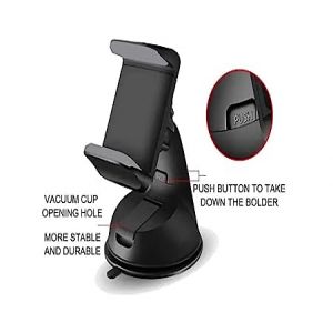 Universal Silicone Sucker Car Mobile Phone Holder Mount Stand - Black