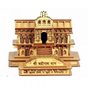 3D Wooden Shri Badrinath Temple for Gifting, ShowPiece