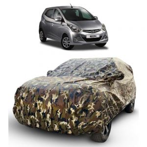 Waterproof Car Body Cover Compatible with Eon with Mirror Pockets (Jungle Print)