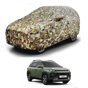Waterproof Car Body Cover Compatible with Exter with Mirror Pockets (Jungle Print)