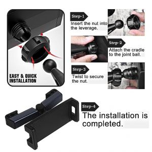 Headrest Mobile Holder with Swivel Mechanism - black