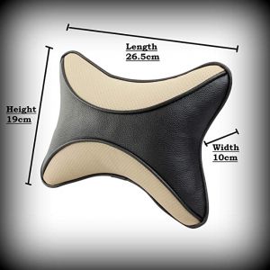 Premium Dolphin Neck Rest Neck Supporters Pillow Cushion for All Cars -beige